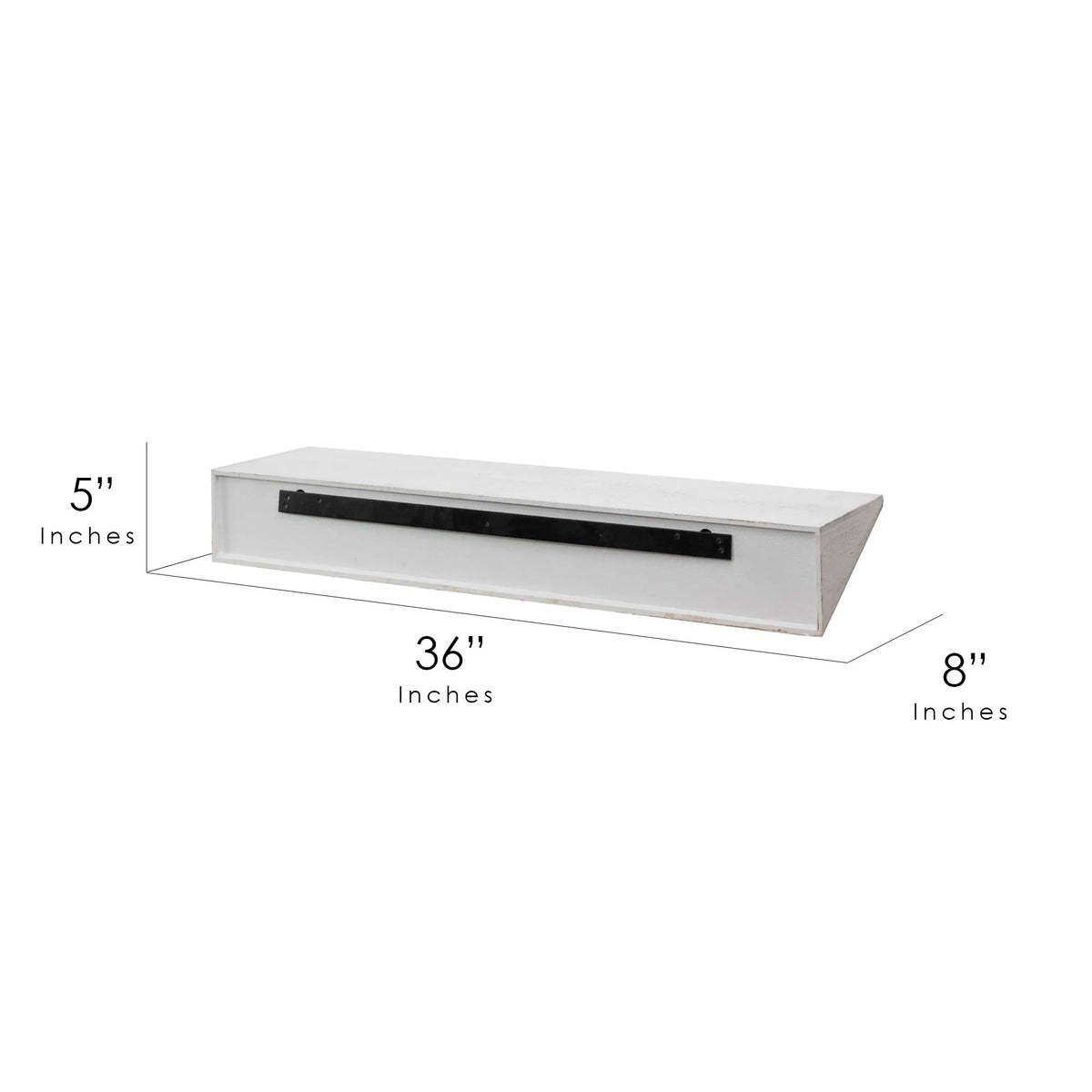 White Wood Floating Wall Mount Shelf C67446