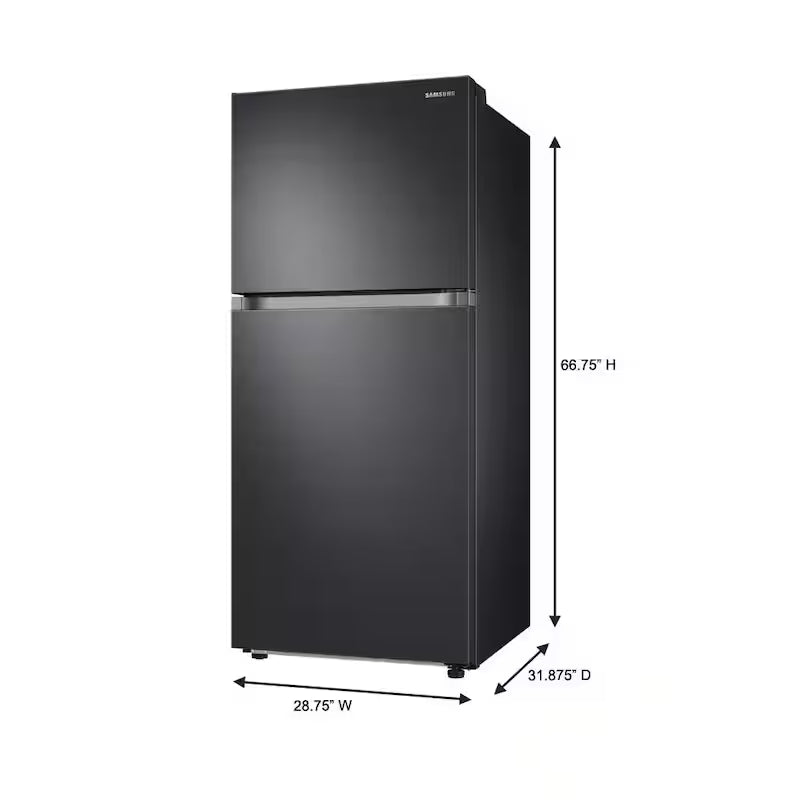 29 in. 17.6 cu. ft. Top Freezer Refrigerator with Ice Maker in Black Stainless Steel U722