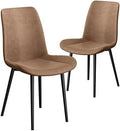Faux Leather Dining Chairs Set of 2 with Metal Legs R21558