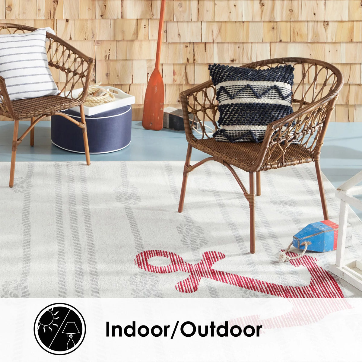 Ivory/Grey Indoor/Outdoor Area Rug X4507