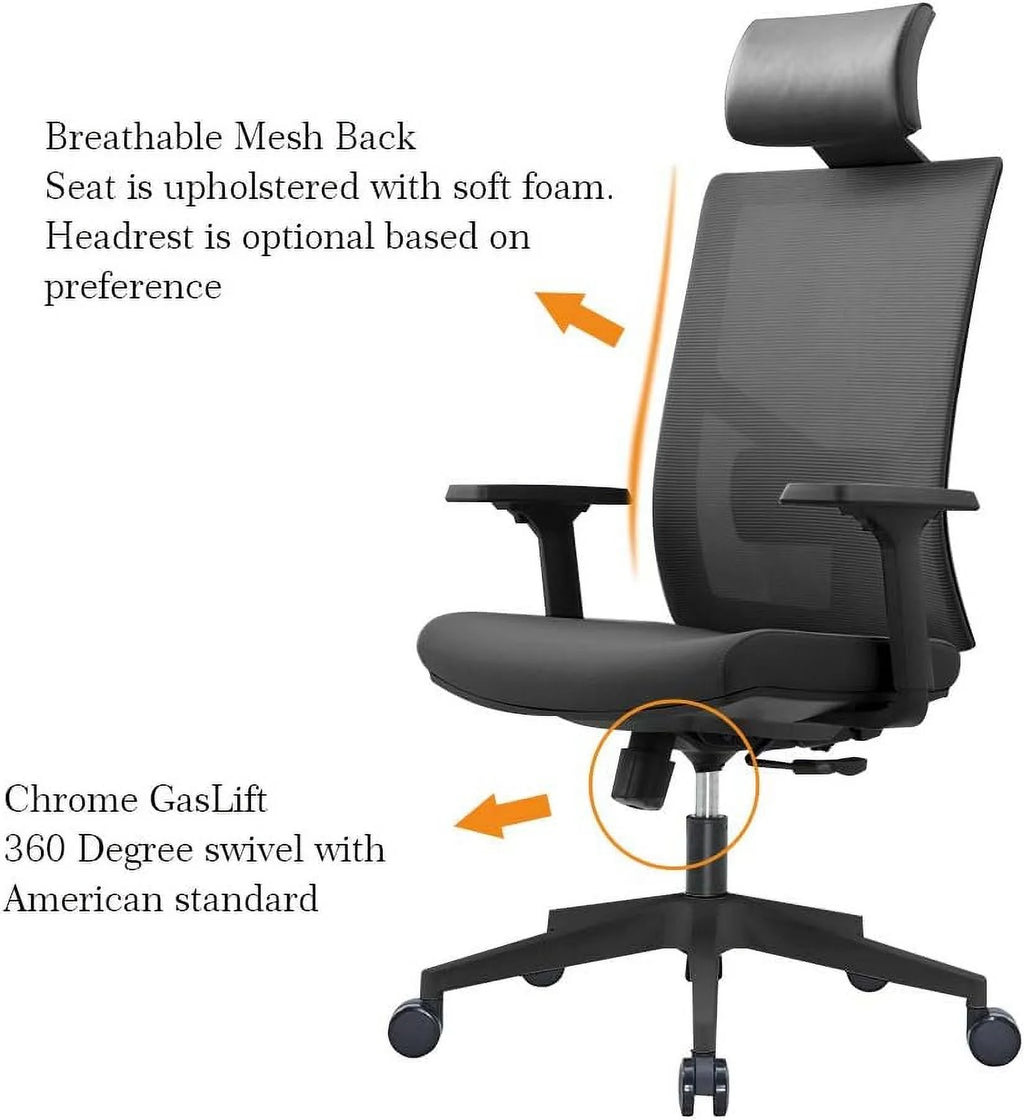 Ergonomic Mesh Office Chair with Lumbar Support, Orange L629280