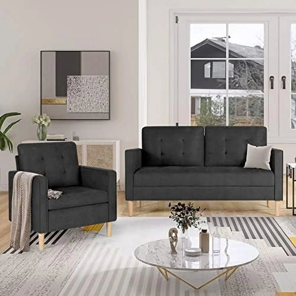 54.5" Upholstered Loveseat Sofa with Metal Legs S183723