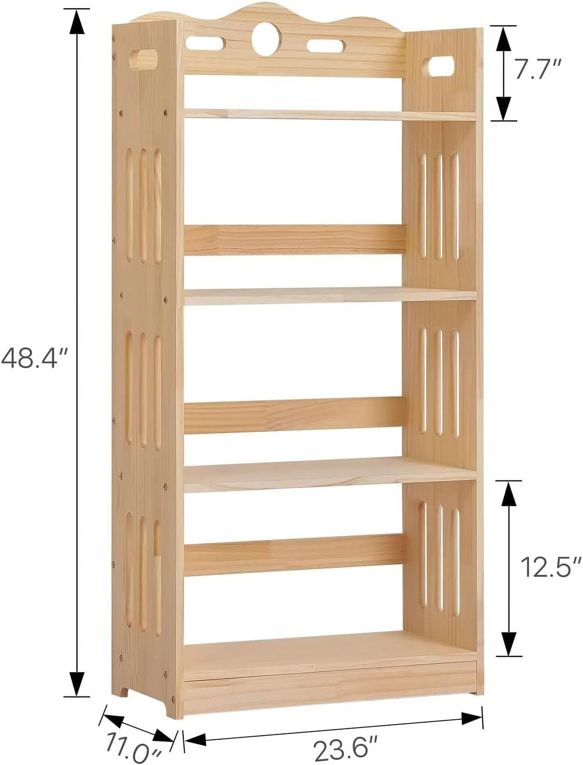 Natural 4 Tier Solid Wood Bookcase F10116