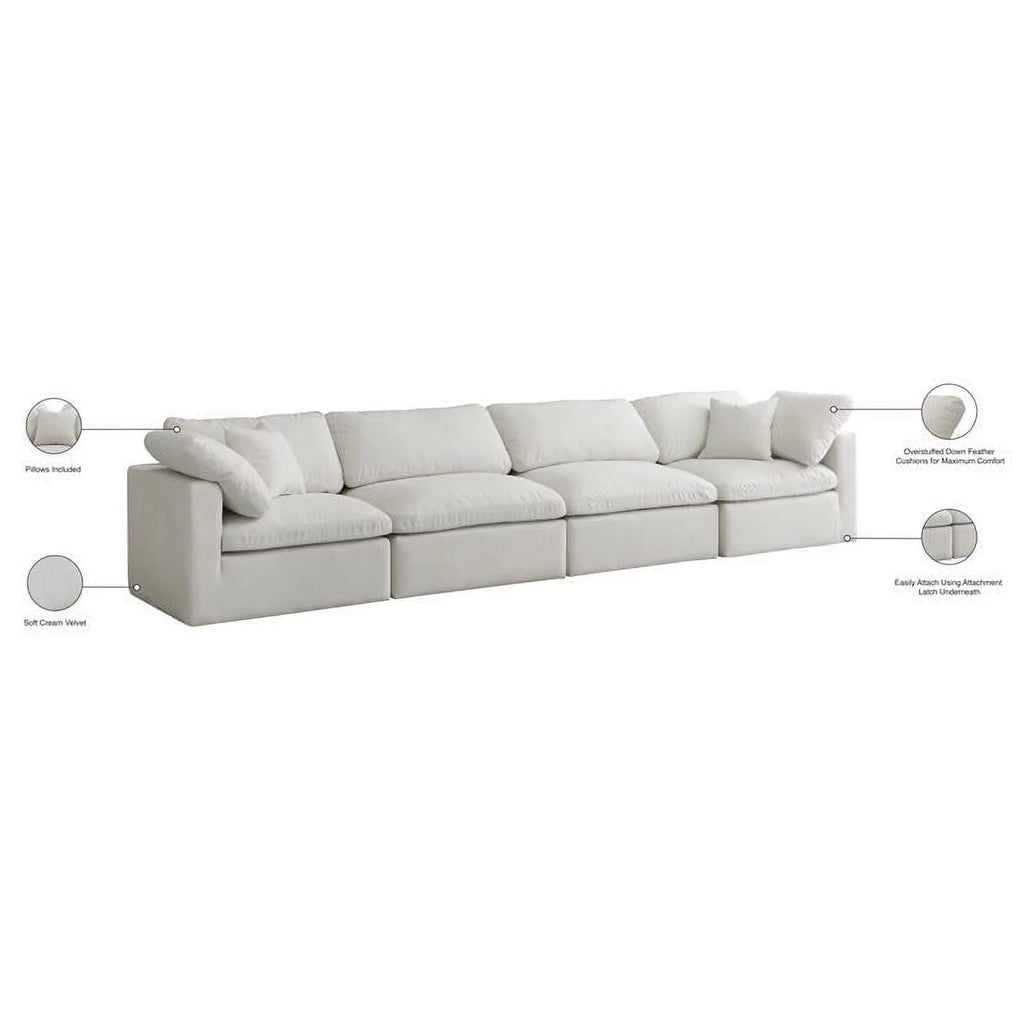 Cream Velvet Modular Sofa J692663