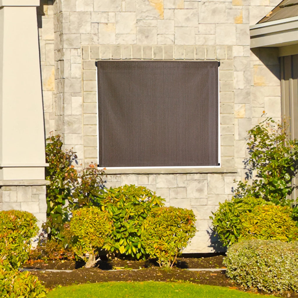 Outdoor Roller Patio Sun Shade 7ft Wide Brown/Black B16740
