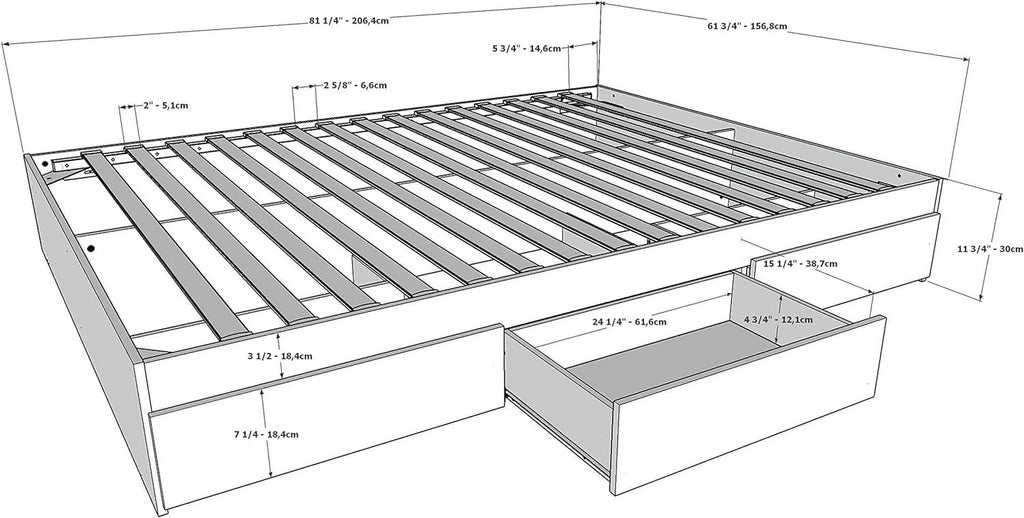 3-Drawer Storage Bed Frame S144