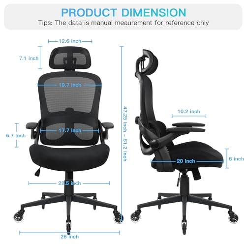 Black Ergonomic Mesh Office Chair with Lumbar Support V467