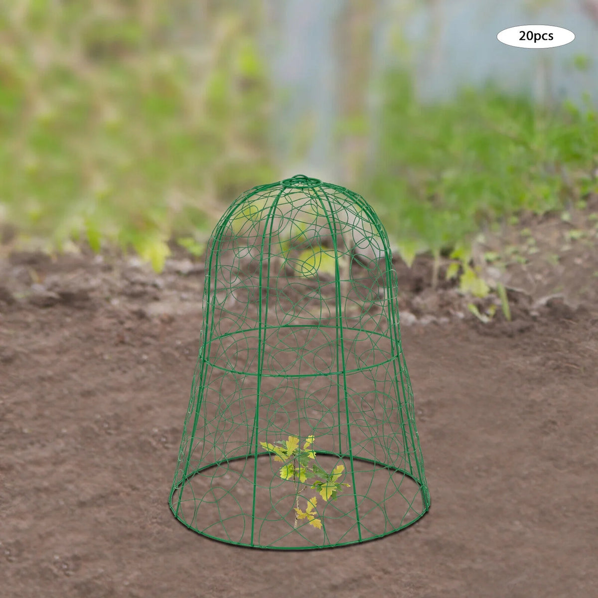 20PCS Garden Chicken Wire Cloche Plant Protector and Cover Iron Black/Green H474