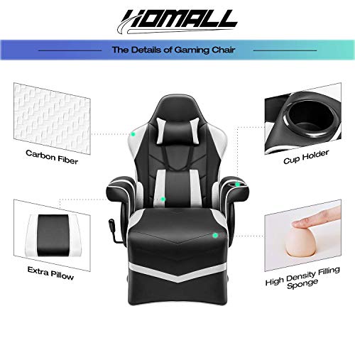Black Pu Leather Ergonomic Reclining Gaming Sofa Chair with Footrest N15104