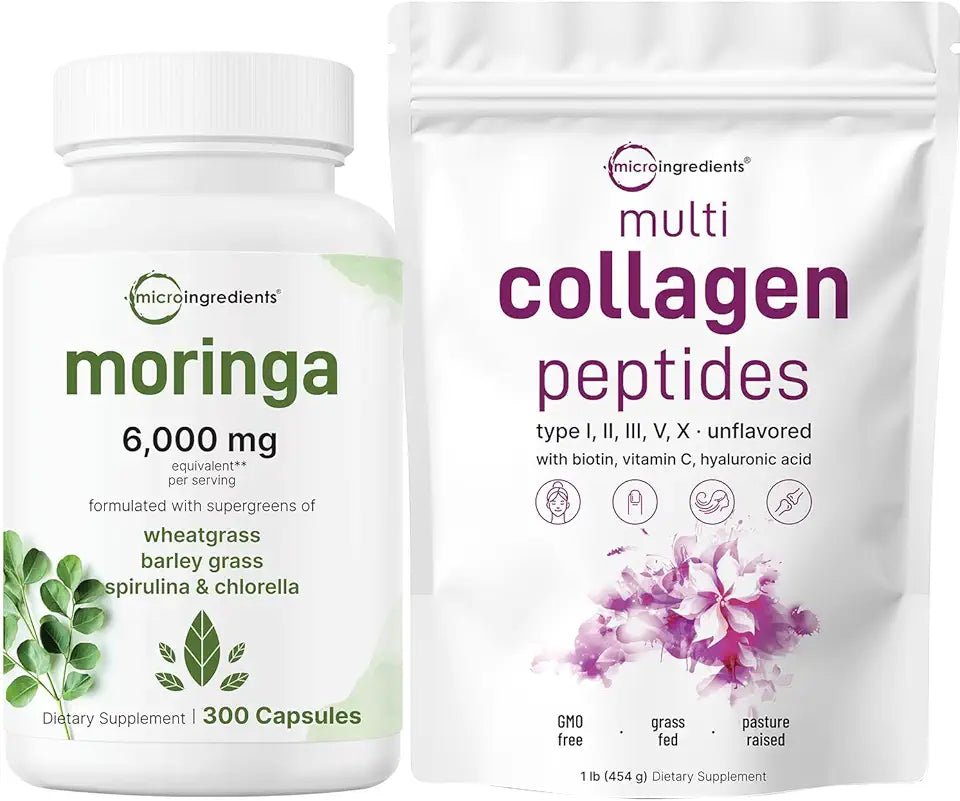 Collagen Protein Powder & Moringa 300 Capsules 2 Pack F439
