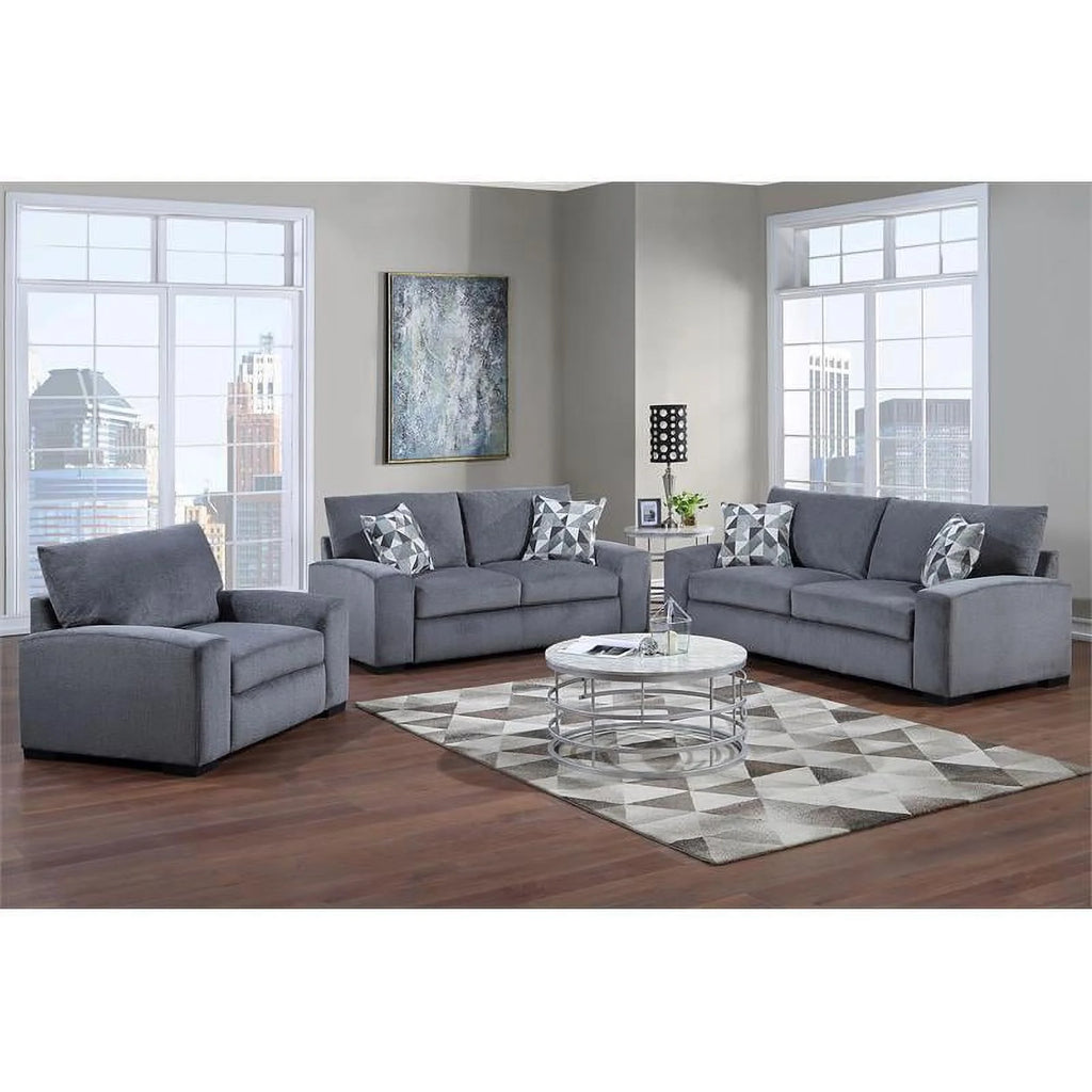 Gray Microfiber Loveseat B9827