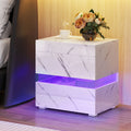 High Gloss LED Nightstand with 3 Drawers T24171