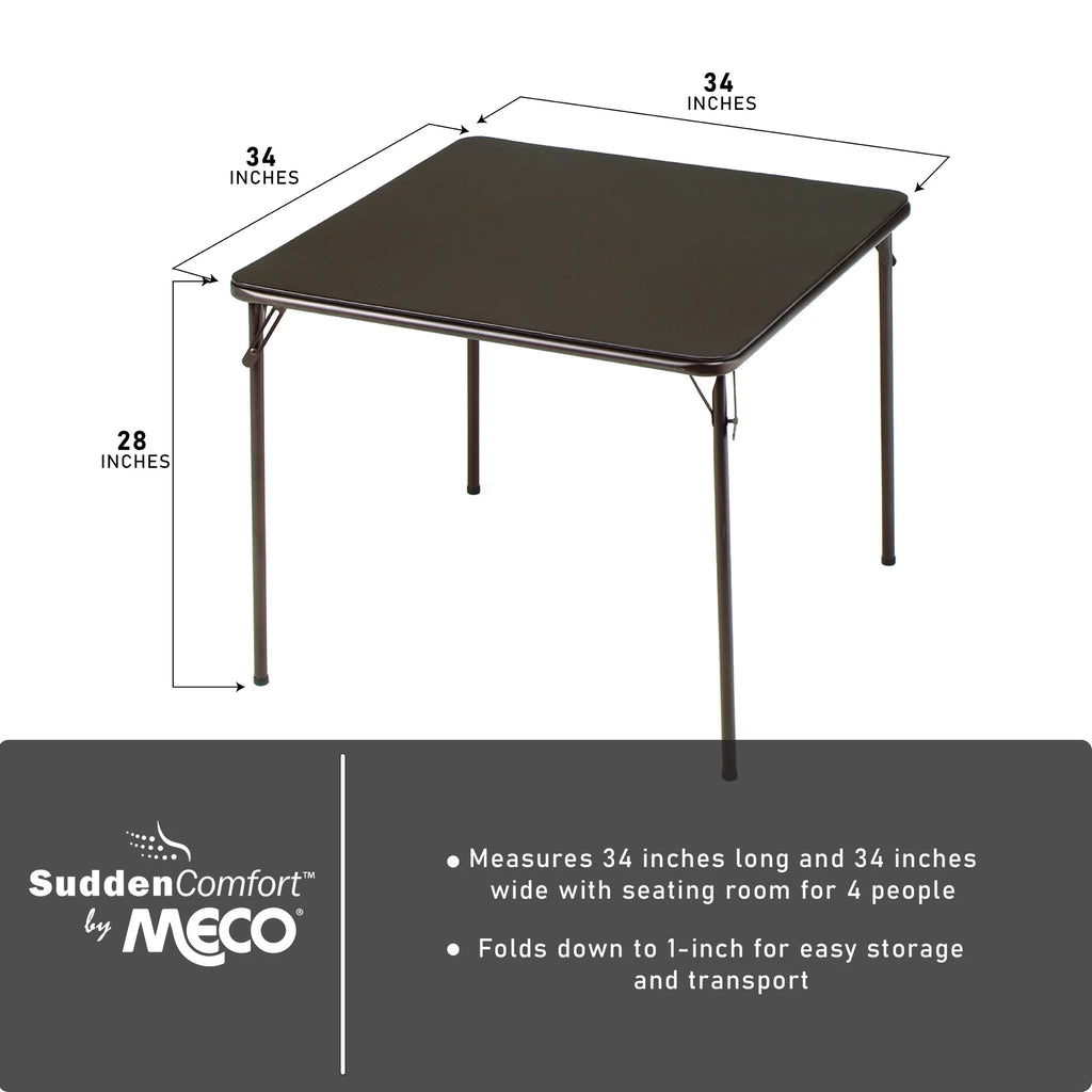 Black Square Metal Folding Dining Card Table S8534