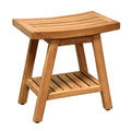 Solid Teak Fully Assembled Shower Bath Spa Stool Side Table O42350
