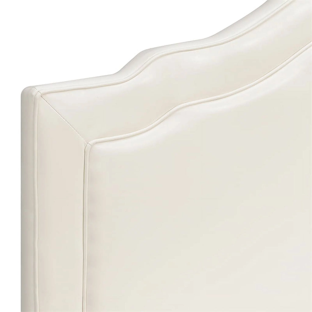 Cream Faux Leather Queen Headboard A23895