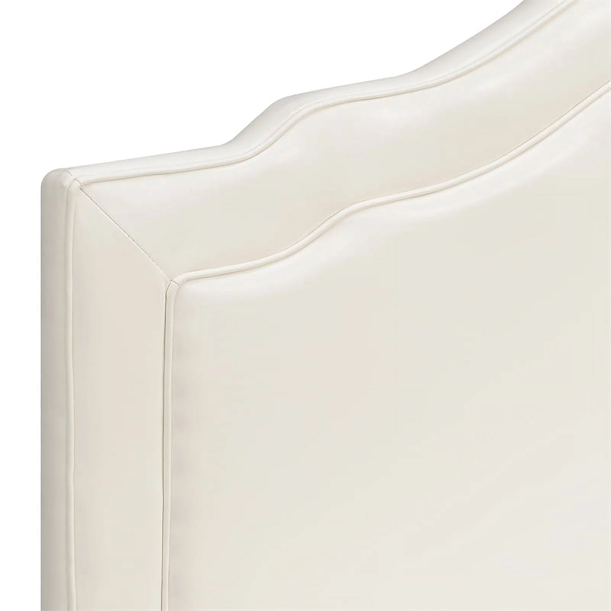 Cream Faux Leather Queen Headboard A23895