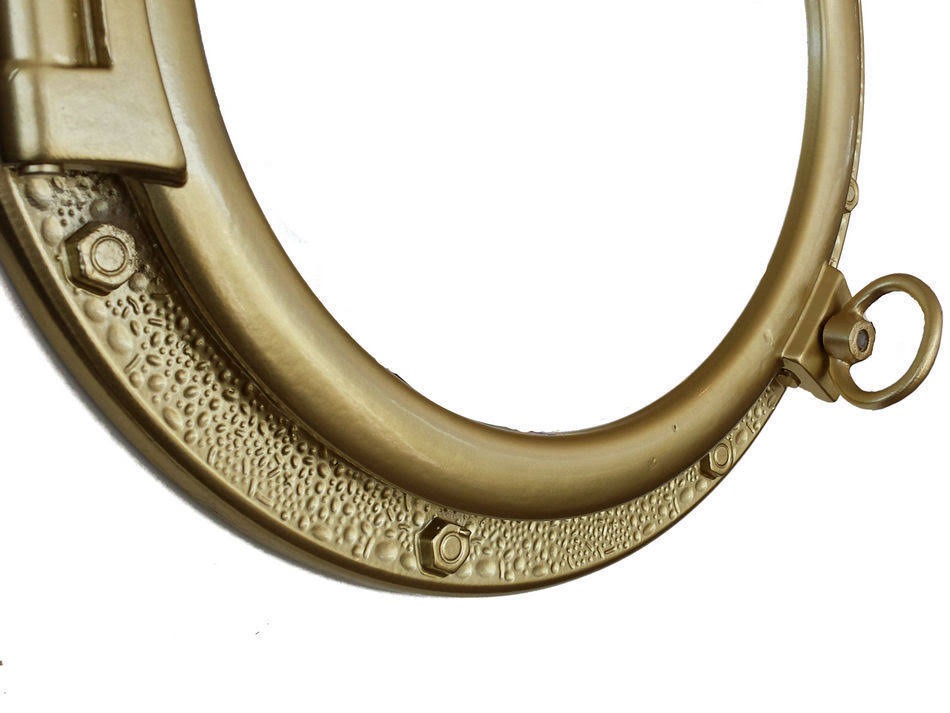 Gold Finish Decorative Ship Porthole Window 20x22 V260