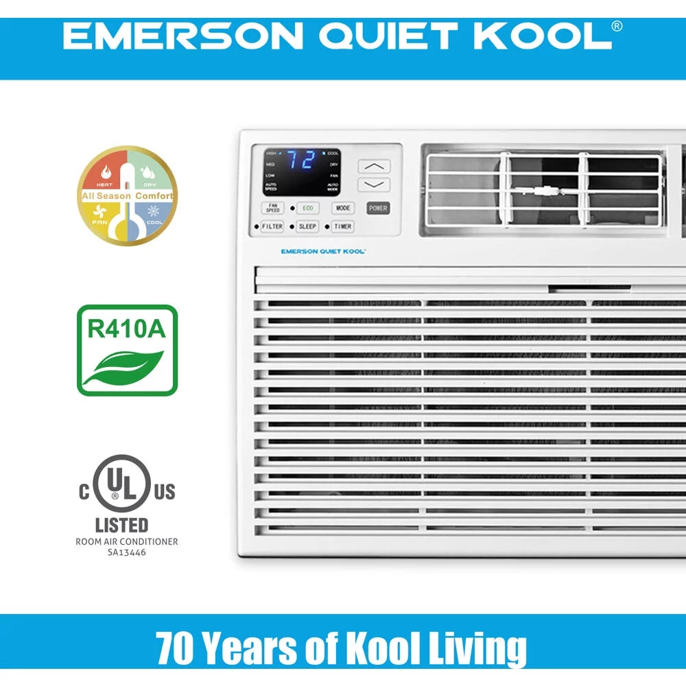 10,000 BTU 230-Volt Through-the-Wall Air Conditioner with Heater, White N8720