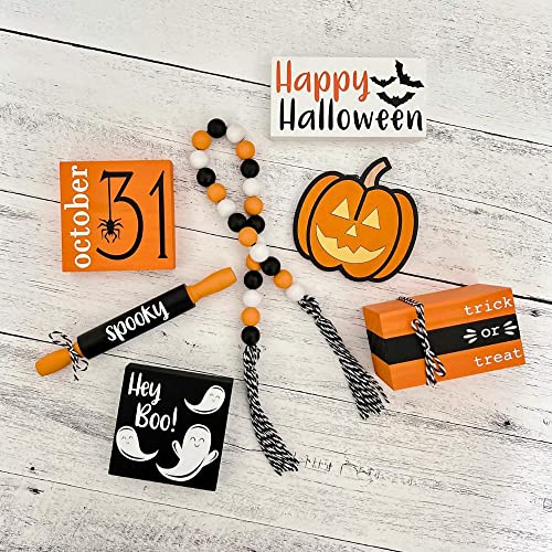 7 Pcs Halloween Themed Tiered Tray Decor Set C677738