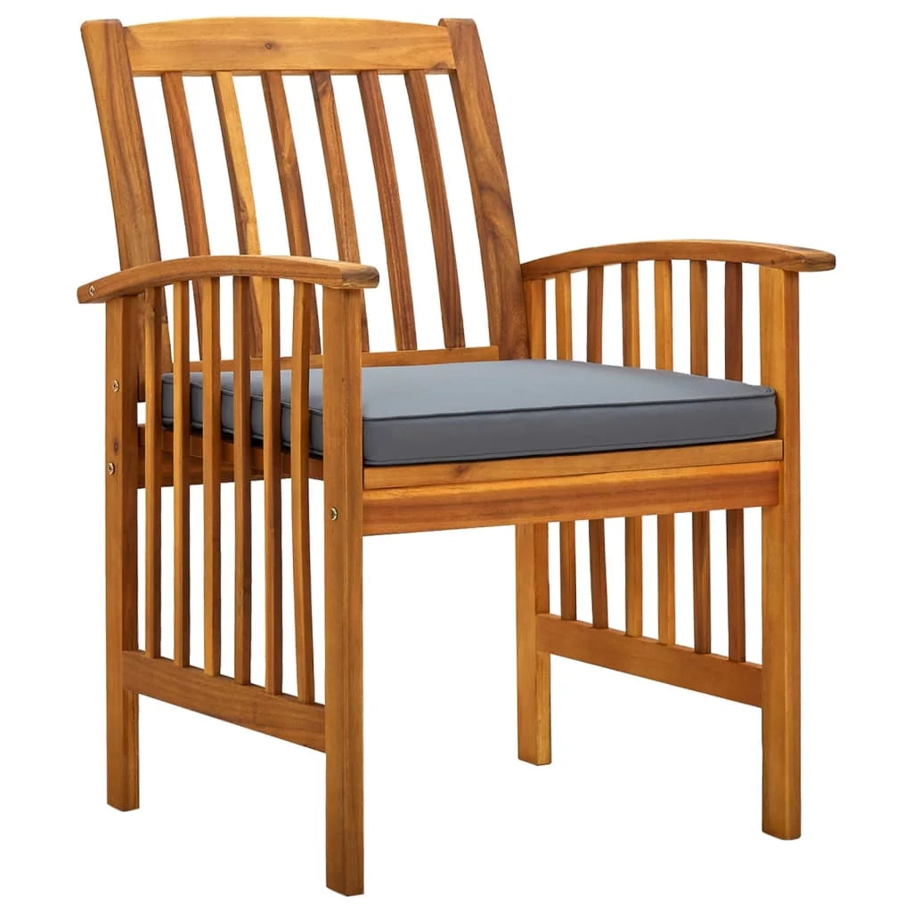 6 pcs Solid Wood Acacia Patio Dining Chairs with Cushions R321050