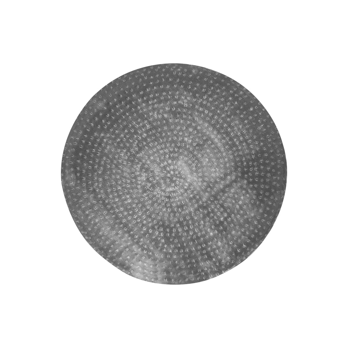 Hammered Drum Shaped End Table 22" Chrome R683