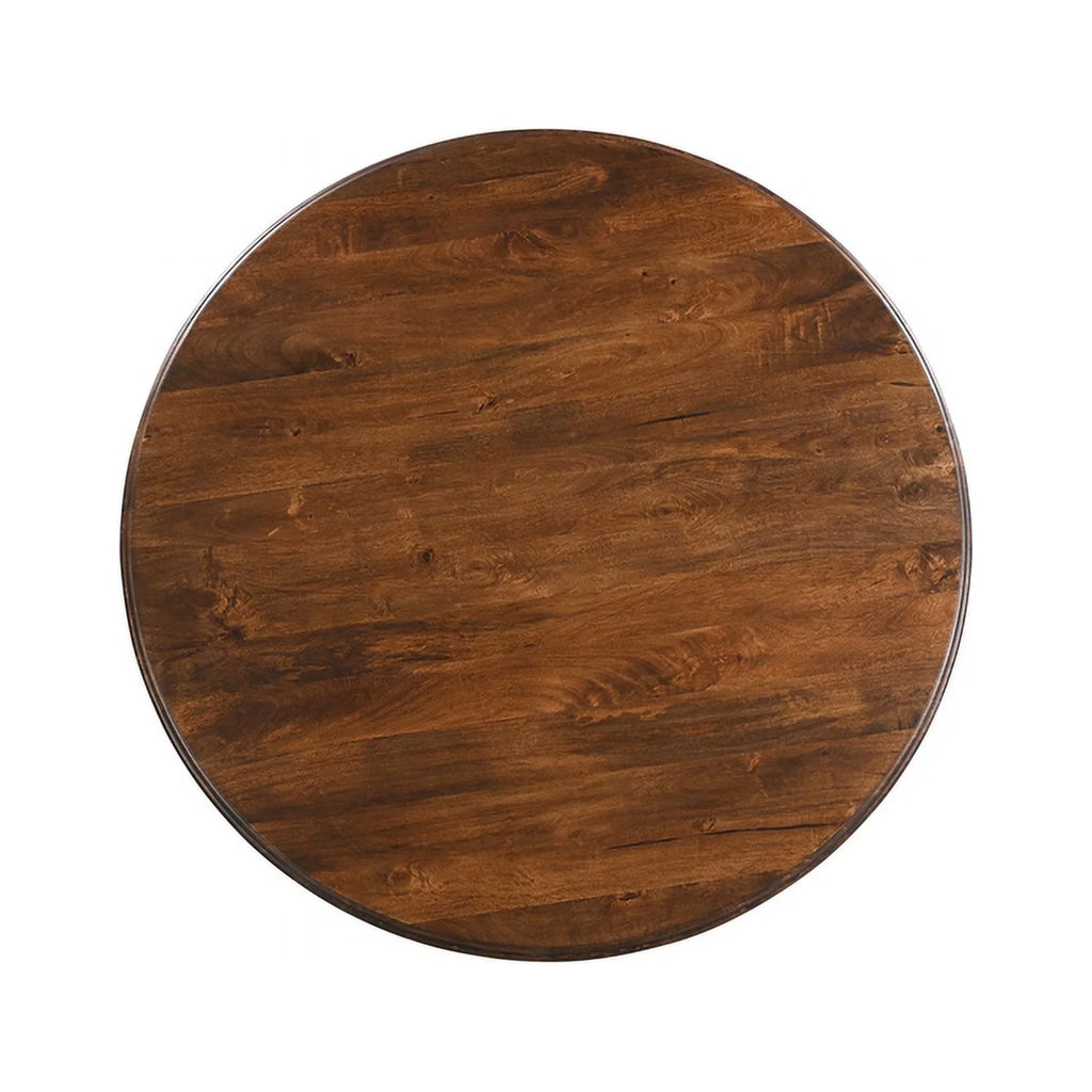 48" Round Solid Wood Pedestal Dining Table in Dark Brown P5915