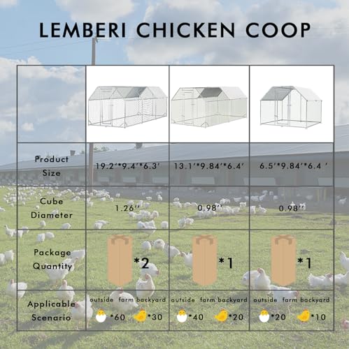 Large Metal Walk-in Chicken Coop with Waterproof Cover C408