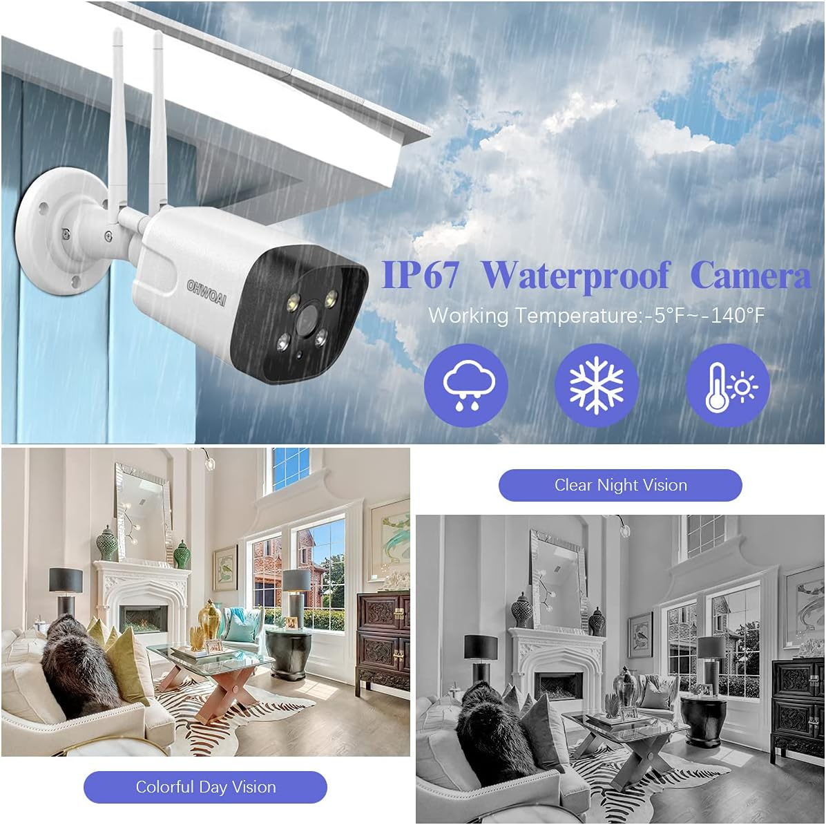 8Pcs 5.0MP Wireless Security Camera System with 8 Channel NVR D405005