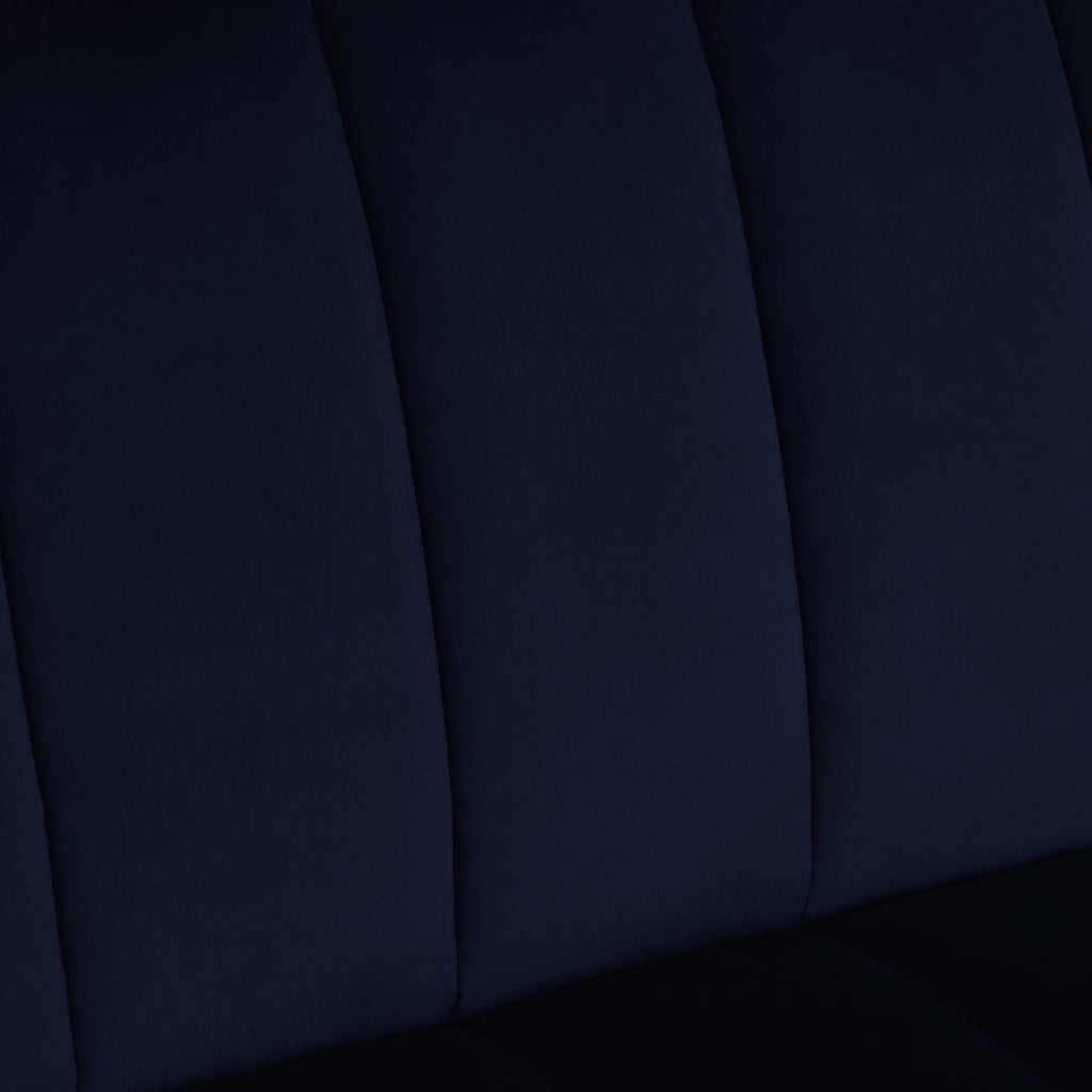 Navy Blue Velvet Armless Loveseat D29861