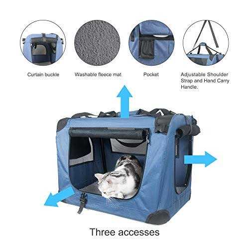 Large Soft-Sided Portable Cat Carrier with Litter Box and Bowl W336