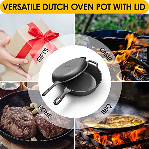 Pre-Seasoned Cast Iron Dutch Oven with Skillet Lid 5QT Z277530