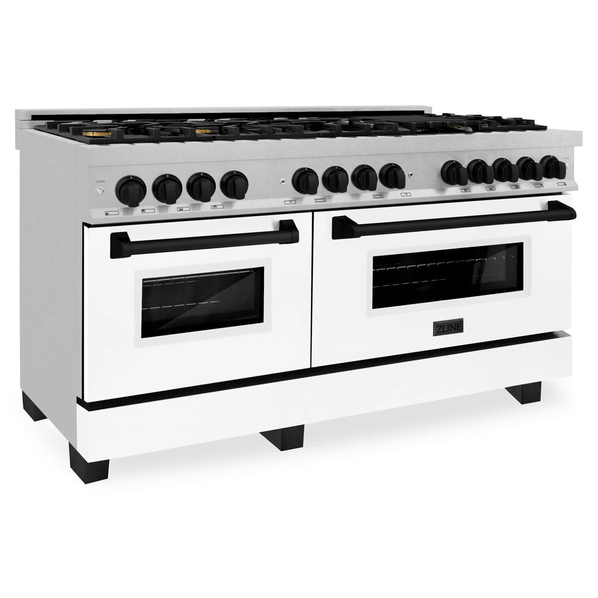60 Gas Burner Electric Oven Stainless Steel White Matte Door C701