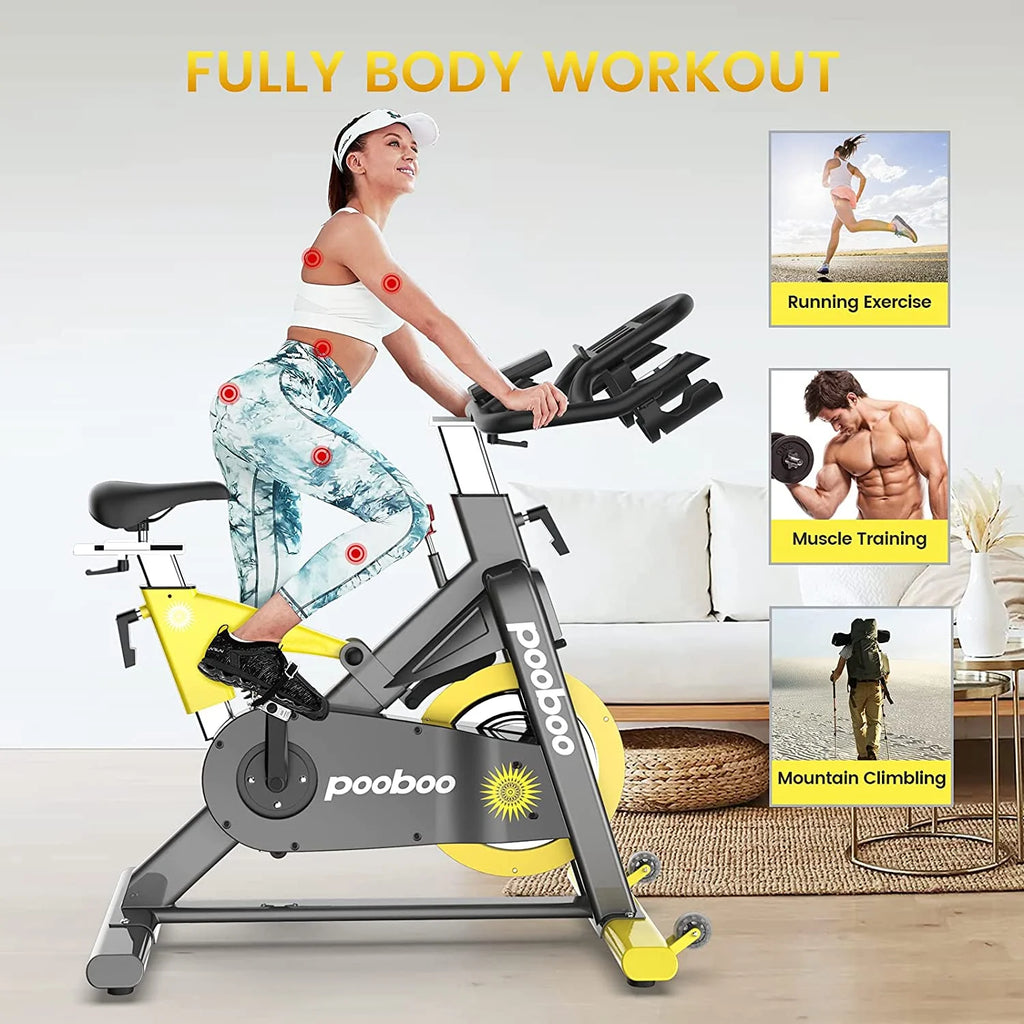 Magnetic Exercise Bike Stationary 55lbs Flywheel D928