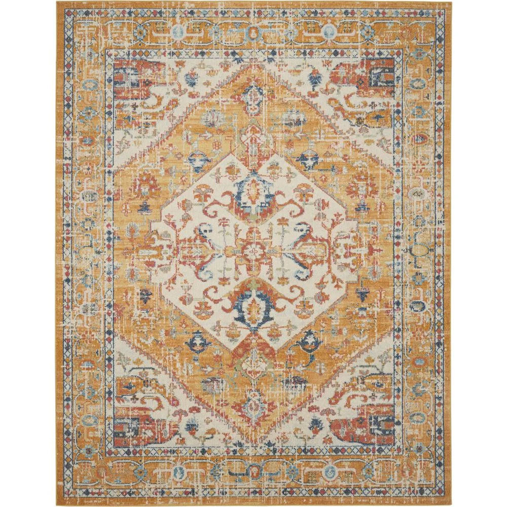 Ivory Yellow 5'3 x 7'3 Area Rug J612062