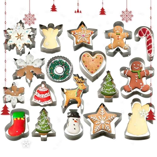 18 Pc Metal Christmas Cookie Cutters Set S1564