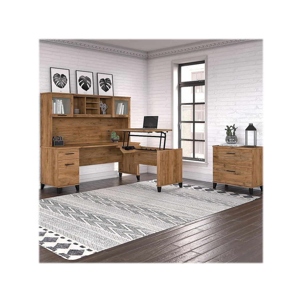 Fresh Walnut Engineered Wood Sit to Stand Return A571