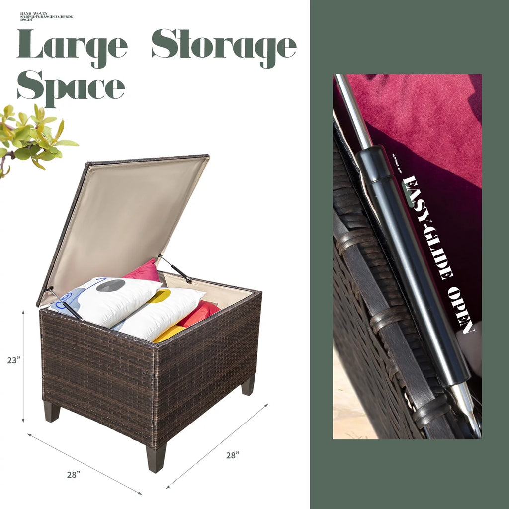 7 Pieces Wicker Rattan Sectional Sofa Set with Storage Box O4218