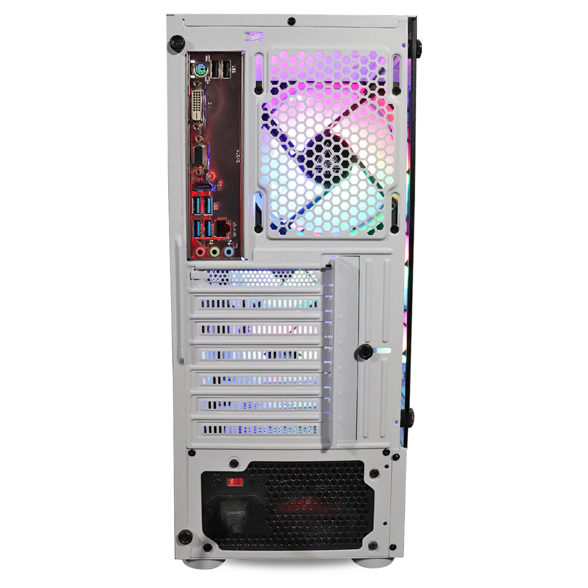 Whiteout Gaming PC Desktop Computer AMD Ryzen 5 5600G 16GB DDR4 128GB SSD 1TB HDD N9470