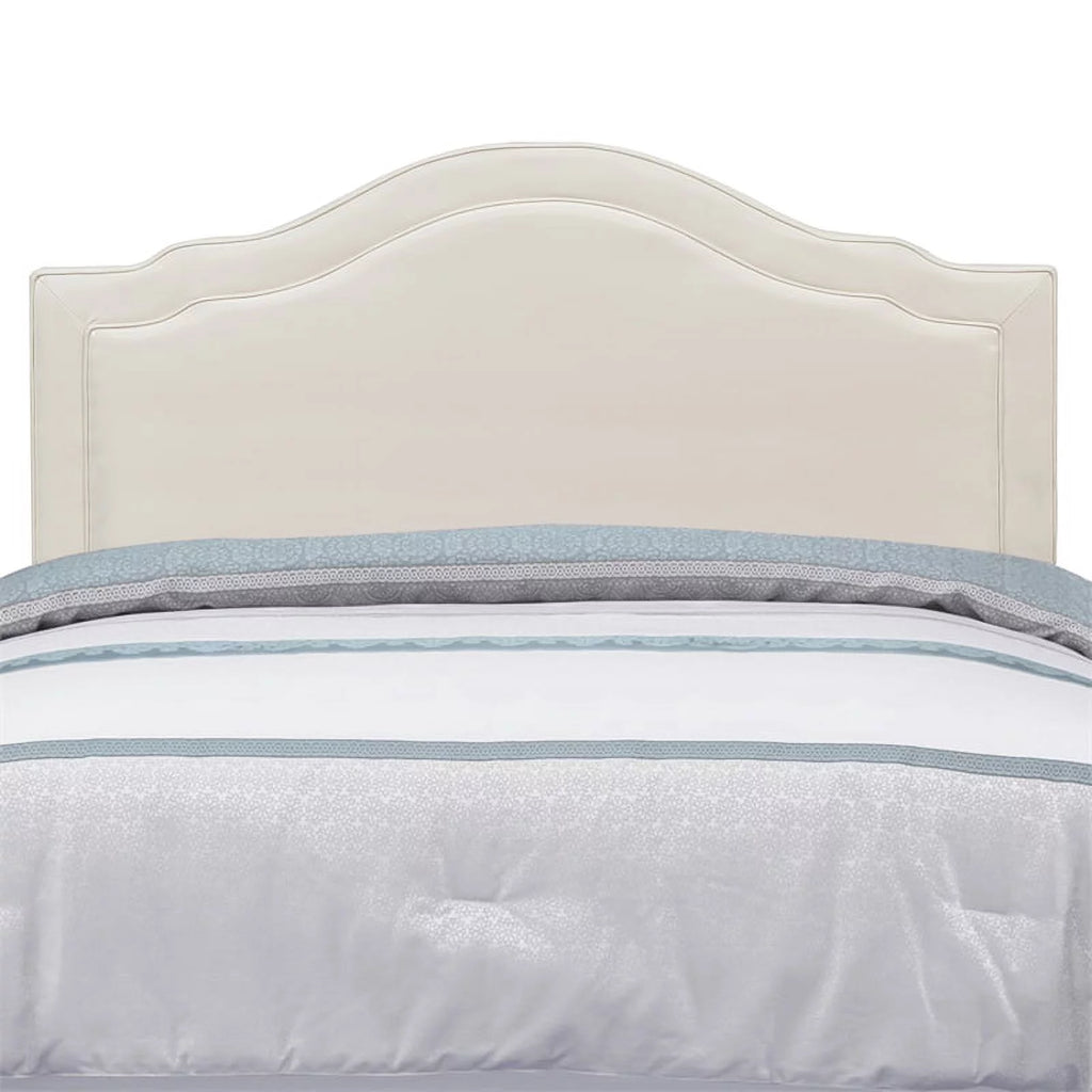 Cream Faux Leather Queen Headboard A23895