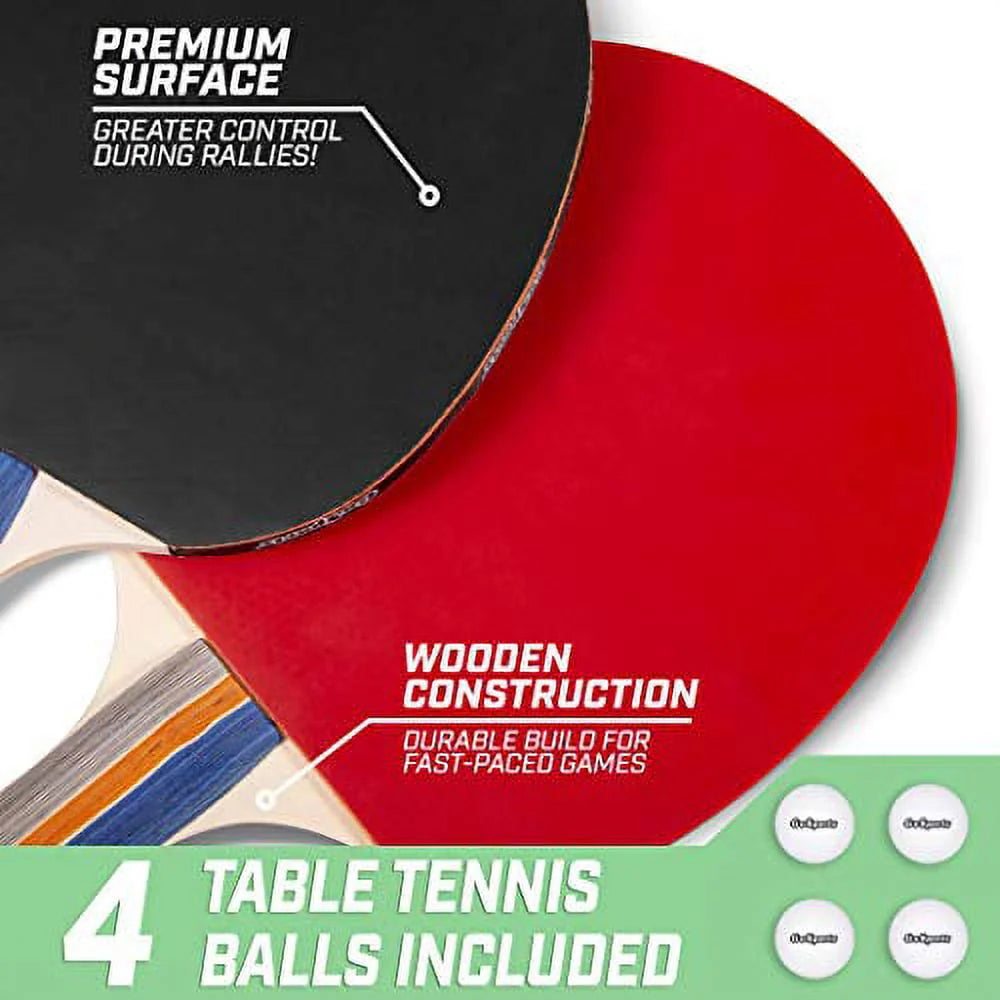 6'x3' Portable Table Tennis Game Set with 2 Paddles and 4 Balls H666