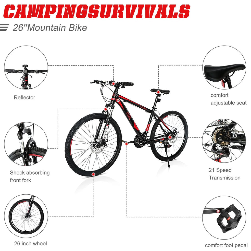 Folding 21 Speed 26 Wheel Steel Frame Mountain Bike M52642