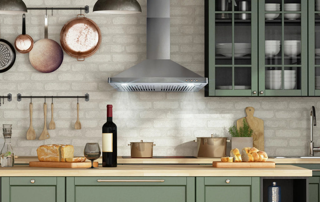 2 Piece Kitchen Appliance Package with Electric Range and Wall Mount Range Hood P576375