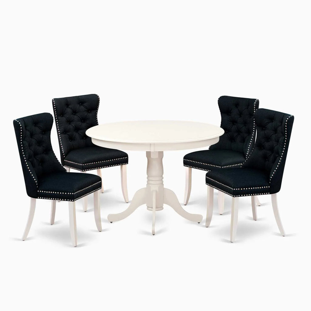 5 Piece Round Wooden Dining Table Set K909920