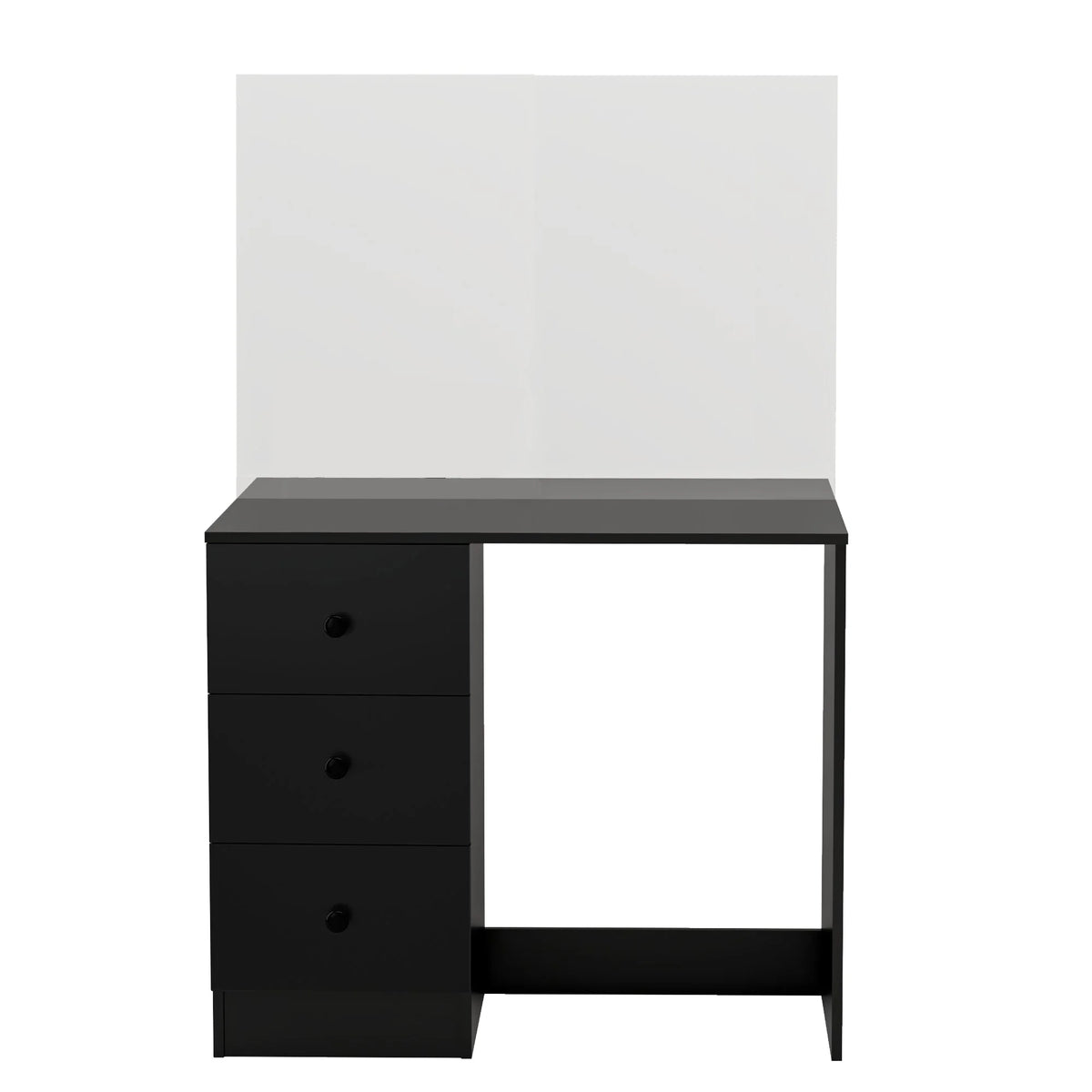 Black 3 Drawer Vanity Table with Mirror D105866