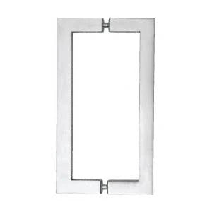 Brushed Stainless 24x22 Glass Mounted Pull Handle J8007