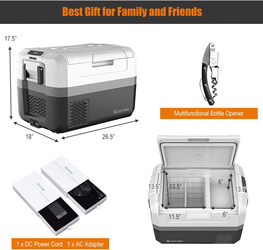 Portable Car Refrigerator 48-Quart Compressor Travel Fridge E396