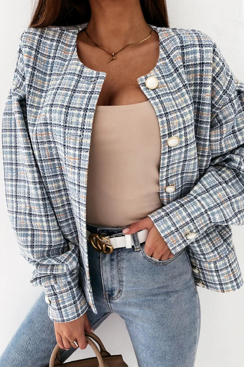 Plaid Patchwork Outerwear K812