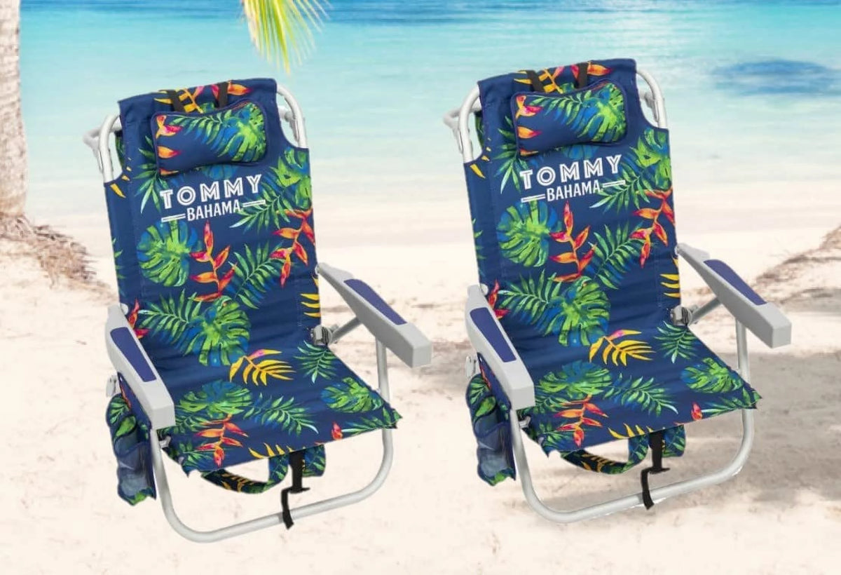 Dark Blue Backpack Beach Chair 2 Pack Y47969