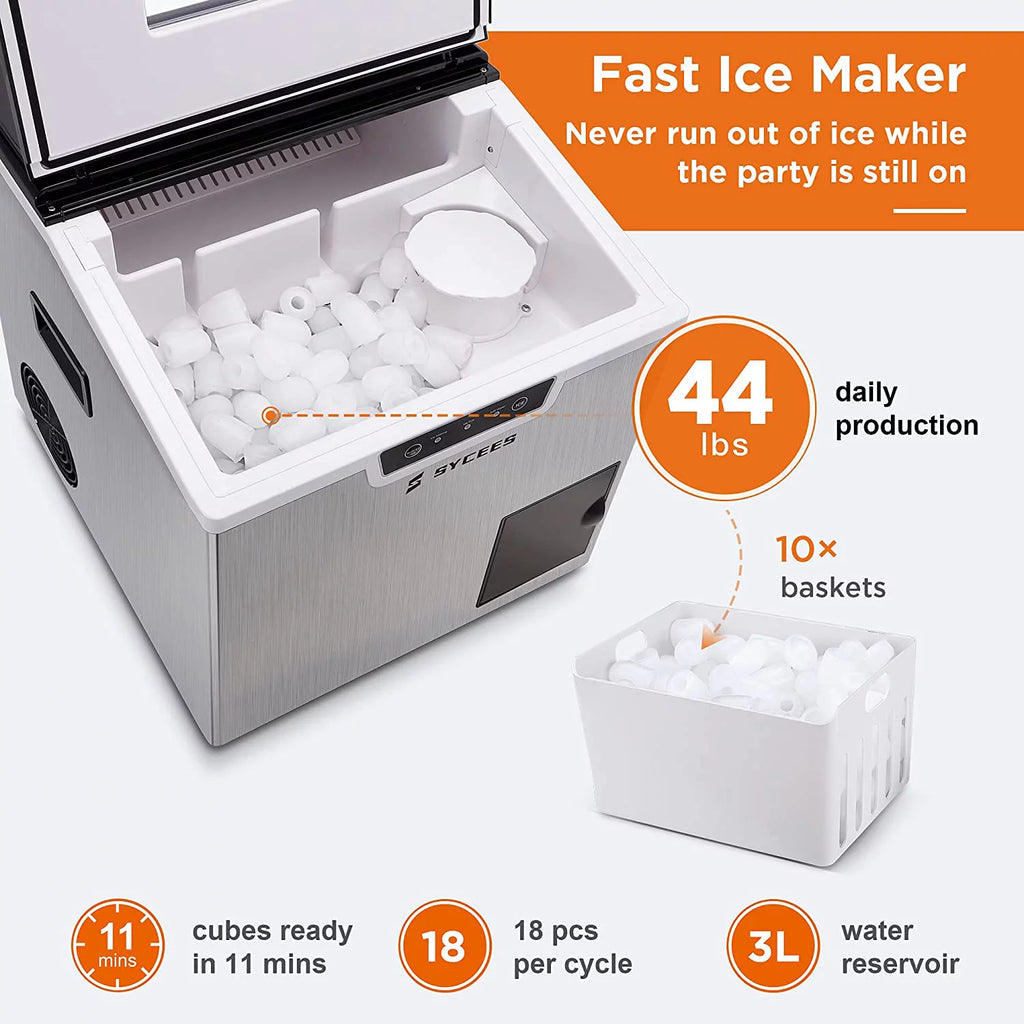 2-in-1 Countertop Ice Maker and Shaver Machine with Ice Scoop and Basket I703