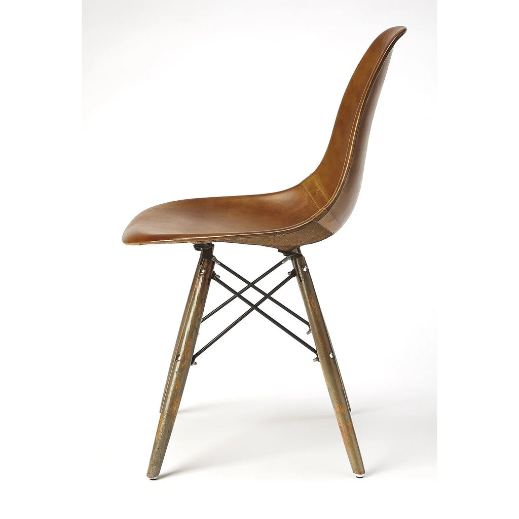 Brown Leather Side Chair L551308